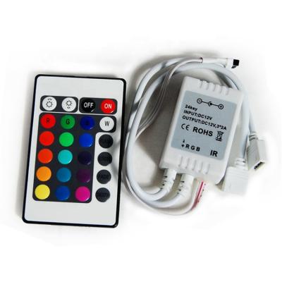 China Shenzhen 24 Keys Plastic IR RGB Remote Control Dual Output For Two Rolls RGB LED Strip Light for sale