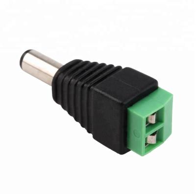 China Power male dc 2.1mm*5.5mm plug to screw terminal block electrical connector for sale