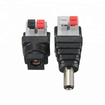 China Female Power Supply DC Jack Screwless Quick Wire Connector 5.5mm x 2.1mm for 12V/24V LED Strip and Electronics for sale