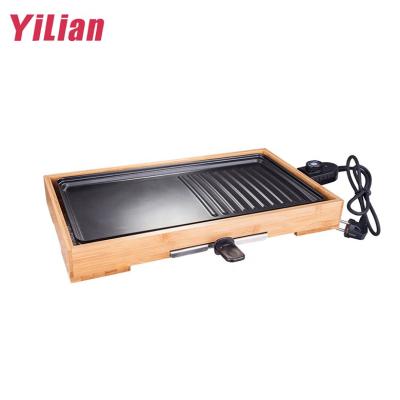 China Easily Assembled Easily Cleaned Aluminum Retangular Die-casting Poffertjes Electric Outdoor Cooking Barbecue Grill Pan With Nonstick Coating Surface for sale