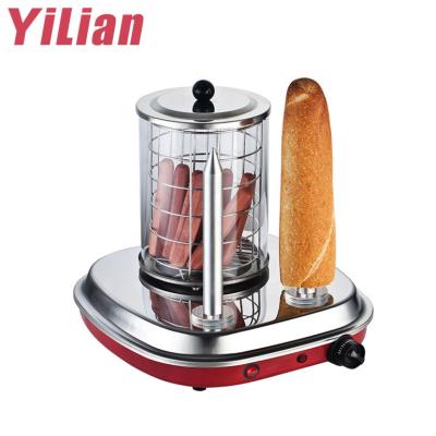 China Hotels Commercial Electric 2 Roll Grill Hot Dog Hut Steam Hot Dog Toaster Cooker Machine for sale