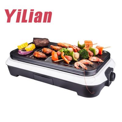 China 1500w Professional Easily Assembled Table Top BBQ Plancha Electric Grill BBQ Grill with Hotpot for sale