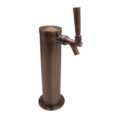 China Home Stocked Brew Bronze Plated 1 Hole Beer Dispenser Draft Beer Tower for sale