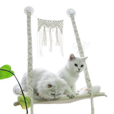 China Viable Safety Cat Shelves Cat Hammock Pet Resting Seat Space Saving Cat Window Perch Window Seat Suction Cups for sale