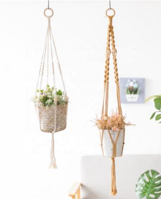 China Macrame Plant Hangers Indoor Plant Pot Hanger Eco-friendly Decorative Macrame for sale