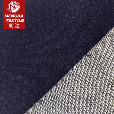 China Plain Softness Textile French Canton Terry Indigo Knitted Denim Pants Fabrics Types Of Denim for sale