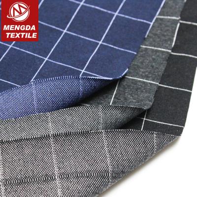 China Unwashed Plaid Checks Denim Low Price Fabric Stock For Jacket Denim for sale