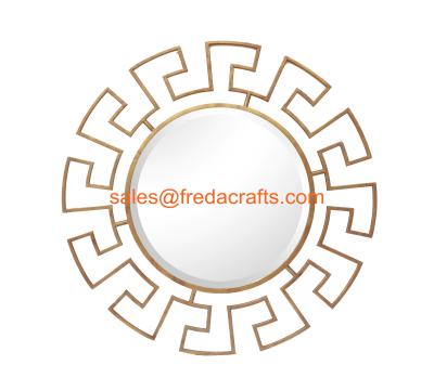 China Wholesale round  antique crafts decorative mirrors gold color 32