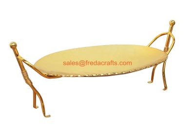 China hot sale metal tray shiny gold fruit tray elegant design 22