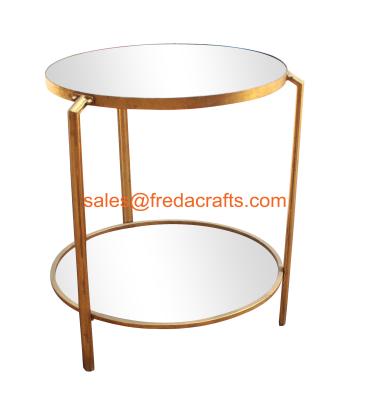 China Double mirror top coffee table in gold finish for living room furniture wholesale for sale