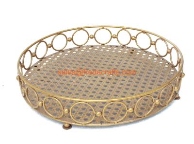 China hot sell  fashion design round metal fruit tray for home ,hotel,restaurant decoration for sale