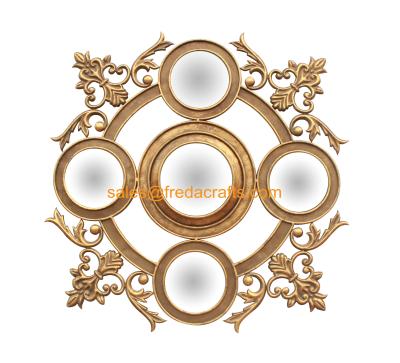 China Elegant Design Resin Decorative Wall Mirror, Hand Made Antique Gold Iron Art Mirror (FR-15131) for sale