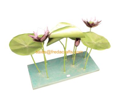 China Lotus Flower Shaped Green Finish Metal Home Decor Wall Art Decoration for sale