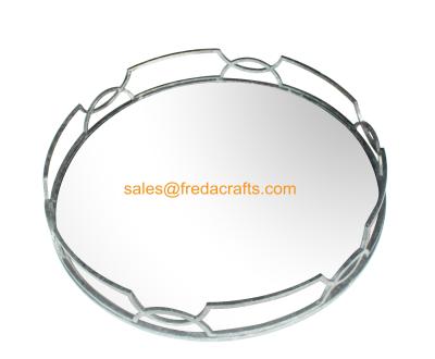 China Nice Design Round / Rectangle Shape Metal Framed Mirror Tay Different Size For Home Decor or Hotel Use for sale