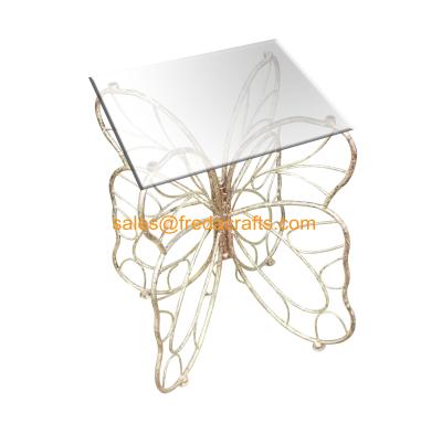 China High Standard 2016 Hottest Painted Custom Metal Decorated Tempered Glass Top Coffee Table for sale