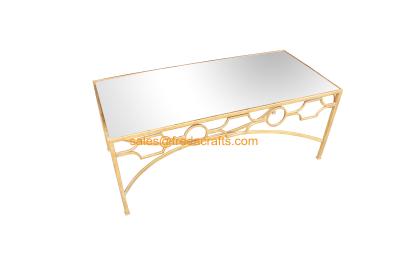 China Reasonable Price Luxury Quality Fashion Designs Metal Framed Decorative  Mirror Coffee Table for sale