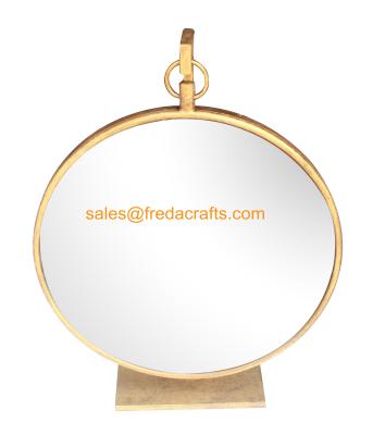 China FR-15176 16 Inch Wall Mount Gold Finish Metal Wall  Mirror Hotsale for sale