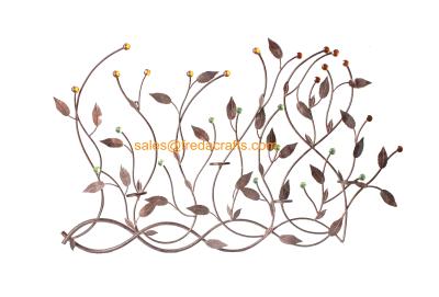 China Beautiful Design Metal Leaf  Acrylic Decoratived Wall Art For Home Decor for sale