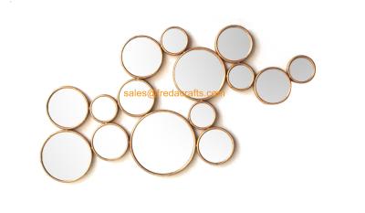 China Nice design circle metal frame decorative wall mirror for hotel for sale