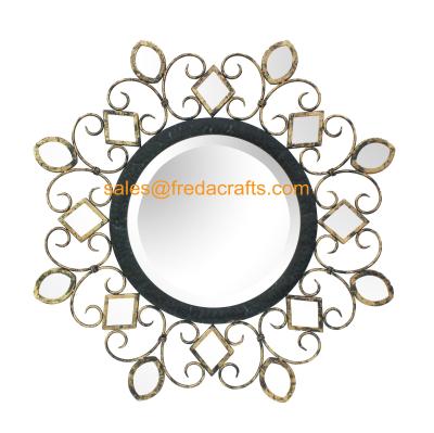 China China manufacturer beautiful design antique decorative round shape wall mirror for sale