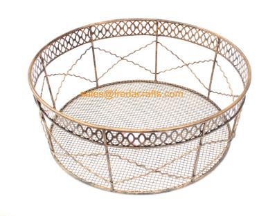 China China Factory Price Direct Mesh Design Round Metal Trays For Home and  Hotel Use for sale