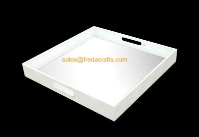 China Resonable Price Quality Assured Simple Design White Color Metal tray/Plate for Home Decoration for sale