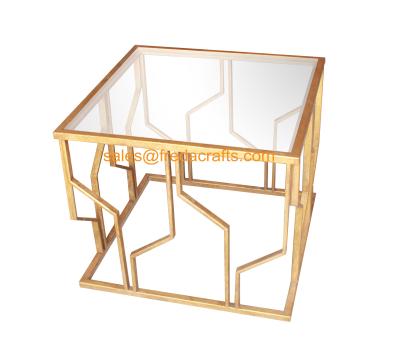 China Reasonable Price Quality Assured Fashion Design Metal Framed Tempered Glass Top Decorative  Coffee Table for sale