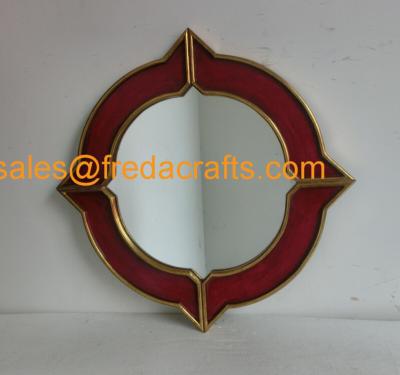 China FR-16700 China Factory Regular Size Round Shape Wood Frame Decorative Wall Mirror for sale