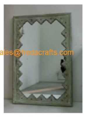 China FR-16704 Factory direct price elegant design rectangle shape wood decorative wall mirror for sale