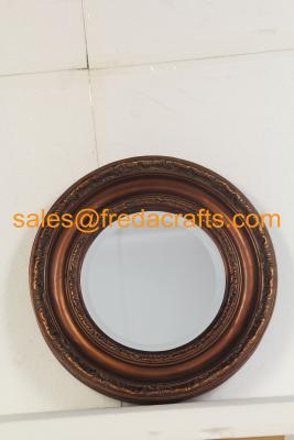 China FR-16720 Antique Style Wall Decorative Round Resin Framed Mirror for sale