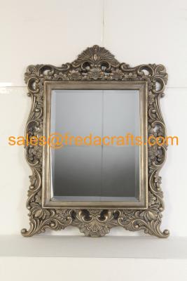 China Antique style with handmade gold leaf finish wood frame wall mirror for sale