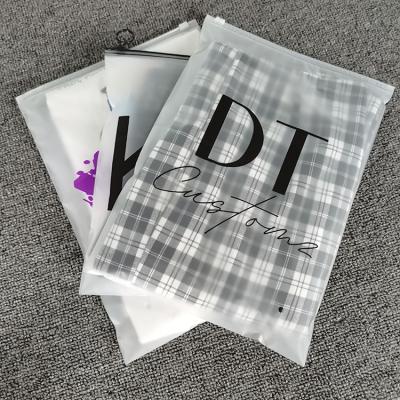 China BIODEGRADABLE custom PVC zipper bag frosted plastic zipper bag clothing package bag for sale