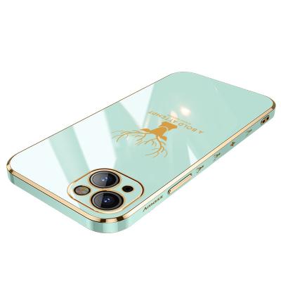 China Fashion deer pattern shockproof copy plated tpu protective case for iphone 14 13 luxury mini phone case for iphone 11 12 13 pro max for sale