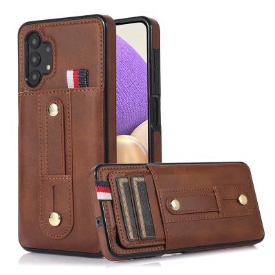 China Card Slot PU Leather Shockproof Hidden Case For Samsung A52 4G 5G A32 A22 A12 Kickstand Case For Samsung A13 A33 A53 5G for sale