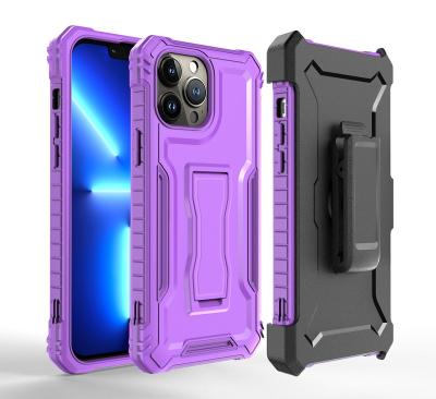 China Shockproof Resistant 3 in 1 Hybrid TPU PC Case Phone Case with Clip for iPhone 14 13 12 11 Pro Armor Rubber Phone Cover Max Shockproof for sale