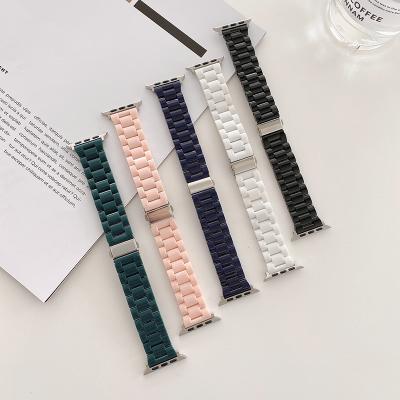 China Luxury For Apple Watch Band Buckle Strap Resin Strap Smartwatch Resin Band Luxury Watch Strap 38 40 41 42 44 45 mm for sale