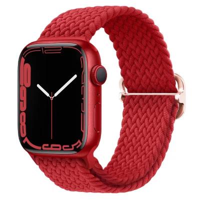 China Luxury Nylon Elastic Belt Strap For Apple iWatch Series 2 3 4 5 Se 6 7 Strap Loop Braided Watch Band 44mm 40mm 45mm 41mm 42mm 38mm for sale