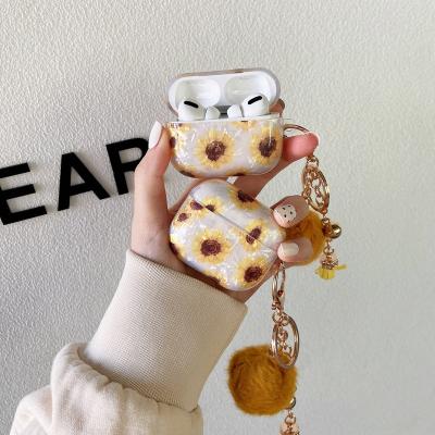 China Sunflower IMD Case Pattern Shockproof Case For Airpods Pro With Hairball Hook For Airpods 3 for sale