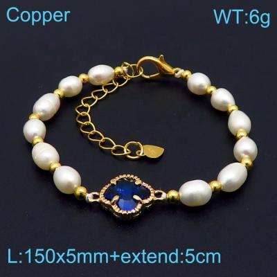 China Office / Customize Career Fashion Bridal Pearl Beads Freshwater Bohemian Copper Bracelet for sale