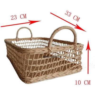 China High Quality Handmade Food Rattan Basket Custom Table Fruit Vegetables Serving Bread Woven Rattan Basket for sale