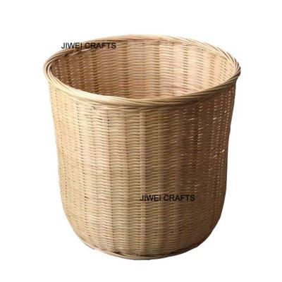 China Sustainable Customized Handmade Bamboo Woven Storage Basket For House Decoration And Storage for sale