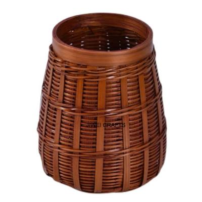 China Small Viable Handmade Bamboo Woven Basket Writing Case for Stationery and Makeup Tools Storage for sale