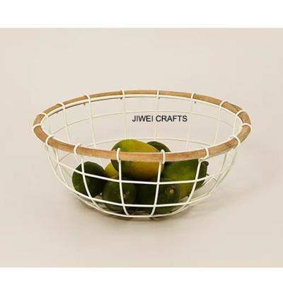 China High Quality Custom Metal Food Storage Basket Handwoven Basket Bins Pantry Bins For Supermarkets for sale