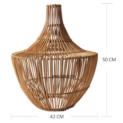 China Modern custom made high quality hand & natural rattan woven pendant lamp shade for sale