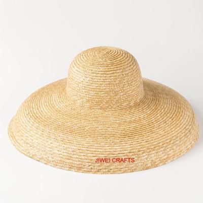 China Women's Natural Wide Brim Straw Summer Hat Braided Handmade Braided Custom Made for sale