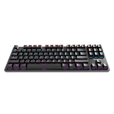 China Anti-ghosting Patriot 87-Key Mechanical Keyboard LED Backlit Gaming Ambidextrous Cable Mechanical Keyboard for sale