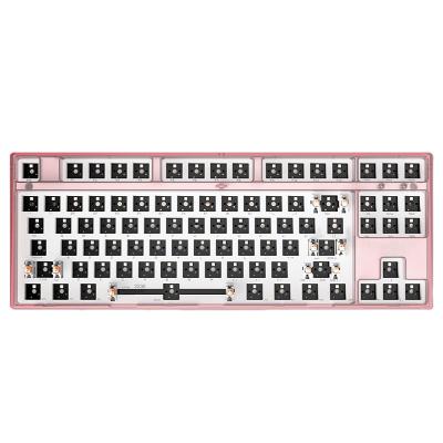 China Anti-ghosting factory customized 87 pervious to light keyscap led typing keyboard mobile mechanical keyboard for sale