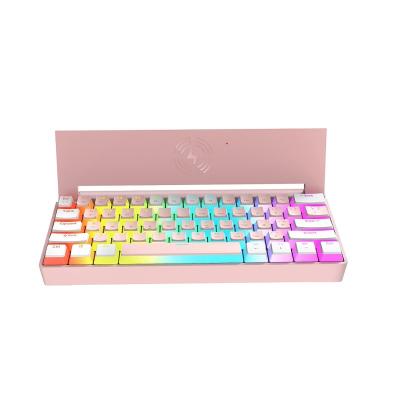 China Super High-end Wireless Rechargeable Portable Game Mode 86 Key Three Anti-ghosting Three Key Mechanical Keyboard for sale