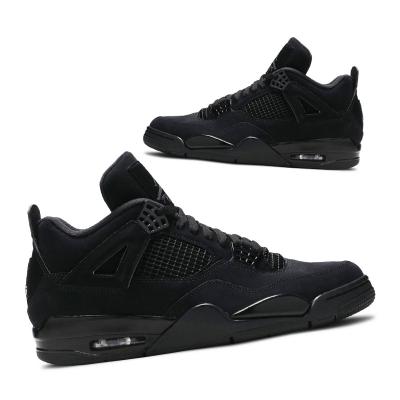 China Cushioning Basketball Shoes High Quality Men's Stain Brand Shoes Sneakers AJ 4 Retro Retro 4 “Black Cat” Basketball Shoes for sale