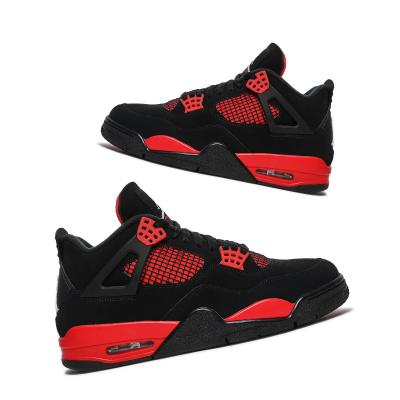 China Cushioning Basketball Shoes High Quality Stain Brand Shoes Mens Sneakers AJ 4 Retro Retro 4 “RED THUNDER” Basketball Shoes for sale